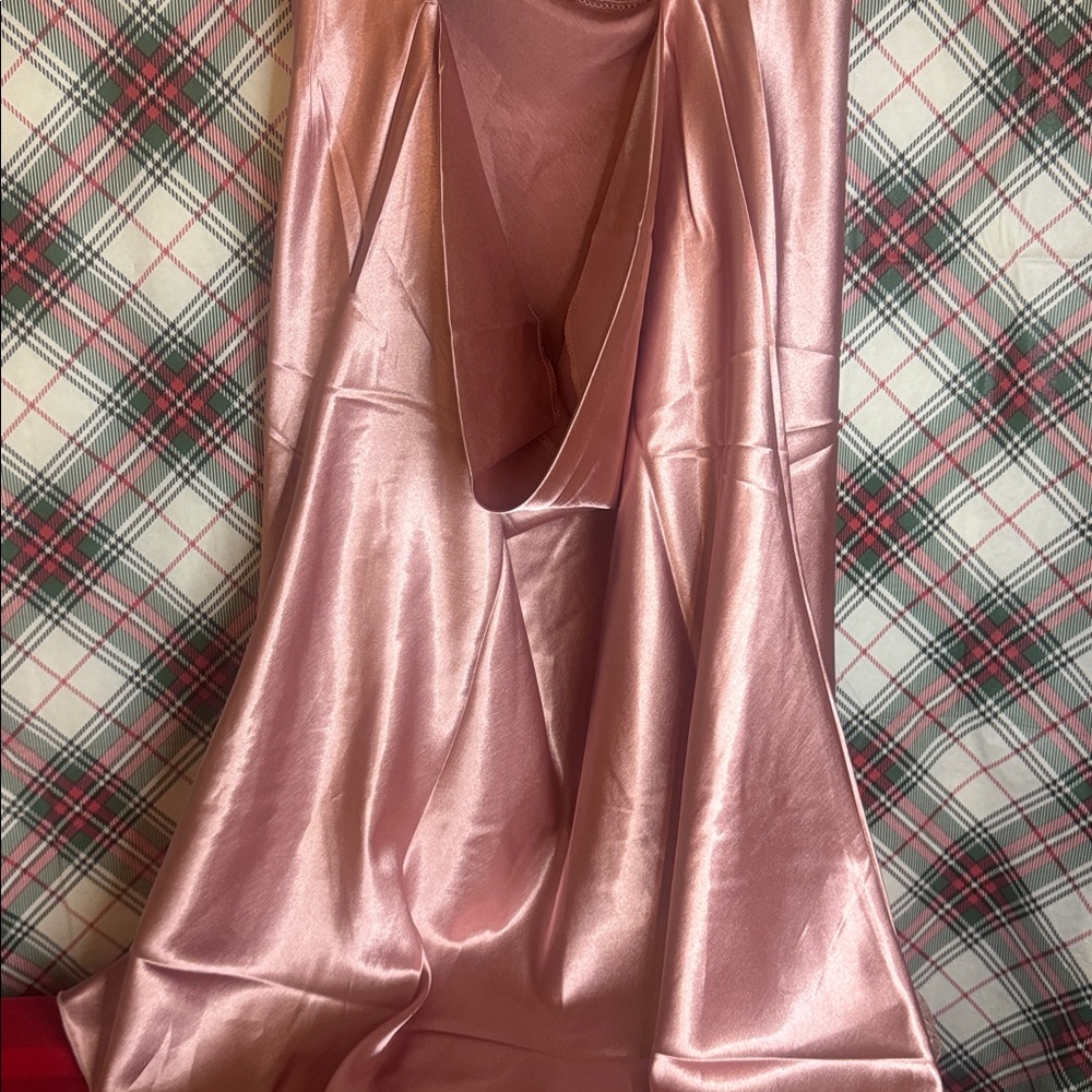 Satin Pink Slip Dress - Picture 4 of 8